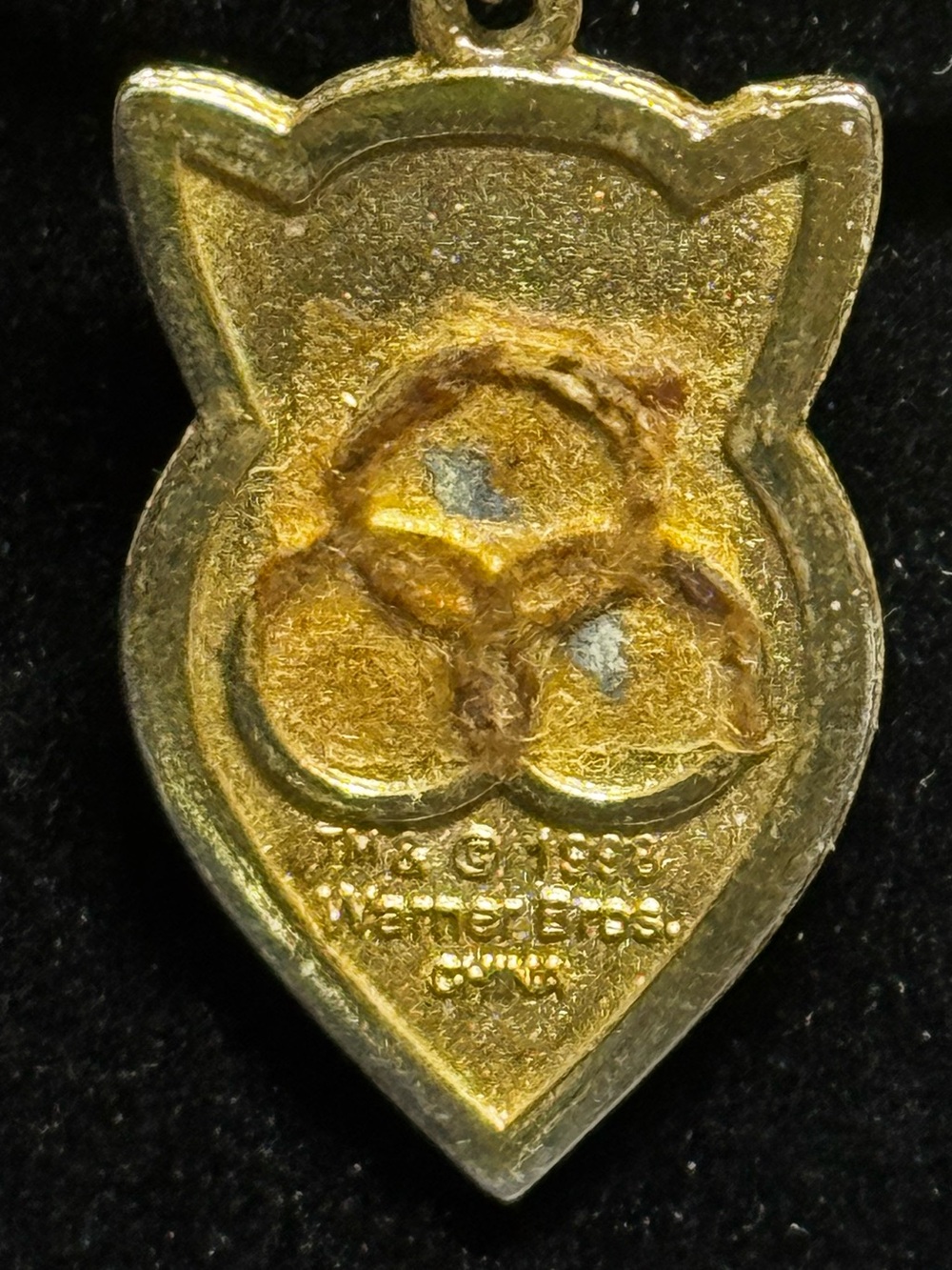 Gold Tone Red Shield Pendant Necklace - Picture 3 of 4